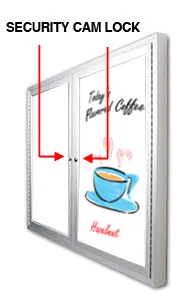 Indoor Enclosed Dry Erase White Marker Boards with Rounded Corners (Multiple Doors)