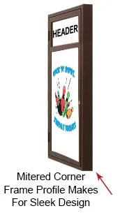 Indoor Enclosed Wood Framed Dry Erase Marker Board Display Case with Header (White Board)
