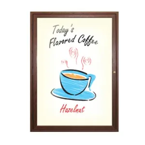 Indoor LED Lighted Enclosed Wood Framed Dry Erase Boards | White Board Markerboard Porcelain on Steel