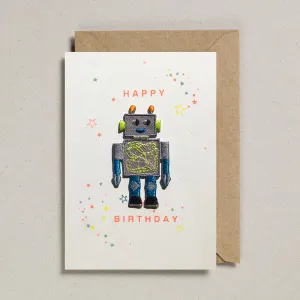 Iron On Patch Robot Happy Birthday Card