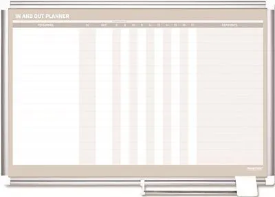 Mastervision In-Out Magnetic Dry Erase Board 36 Inch  X 24 Inch  Silver Frame