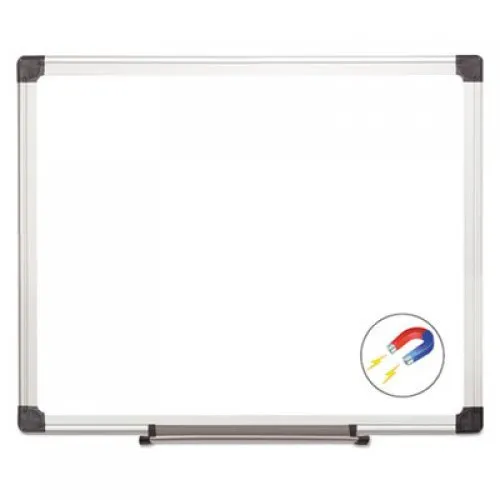 MasterVision Value Lacquered Steel Magnetic Dry Erase Board, 24 x 36, White, Aluminum Frame (MA0307170)