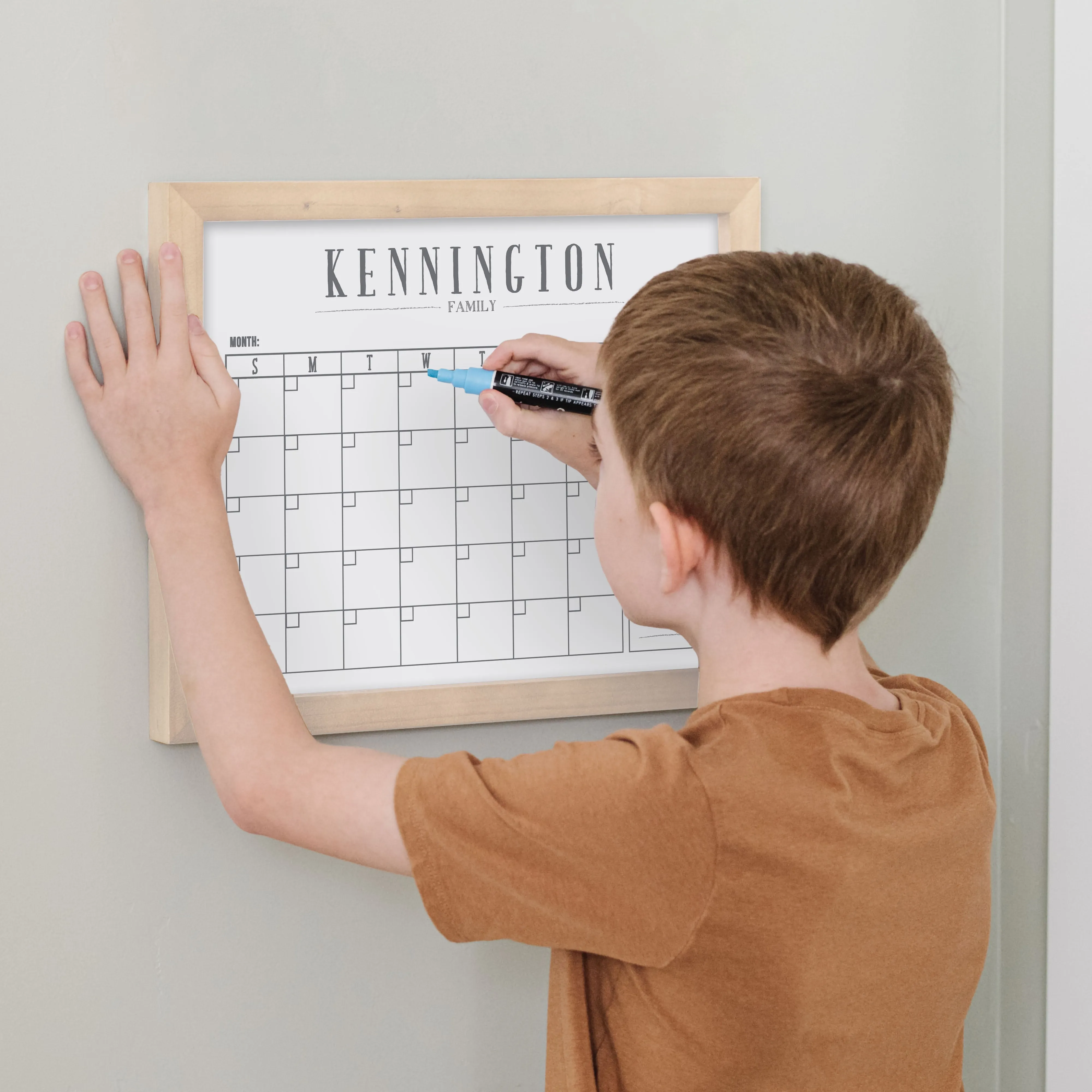 Monthly Framed Whiteboard Calendar   1 section | Horizontal Swanson