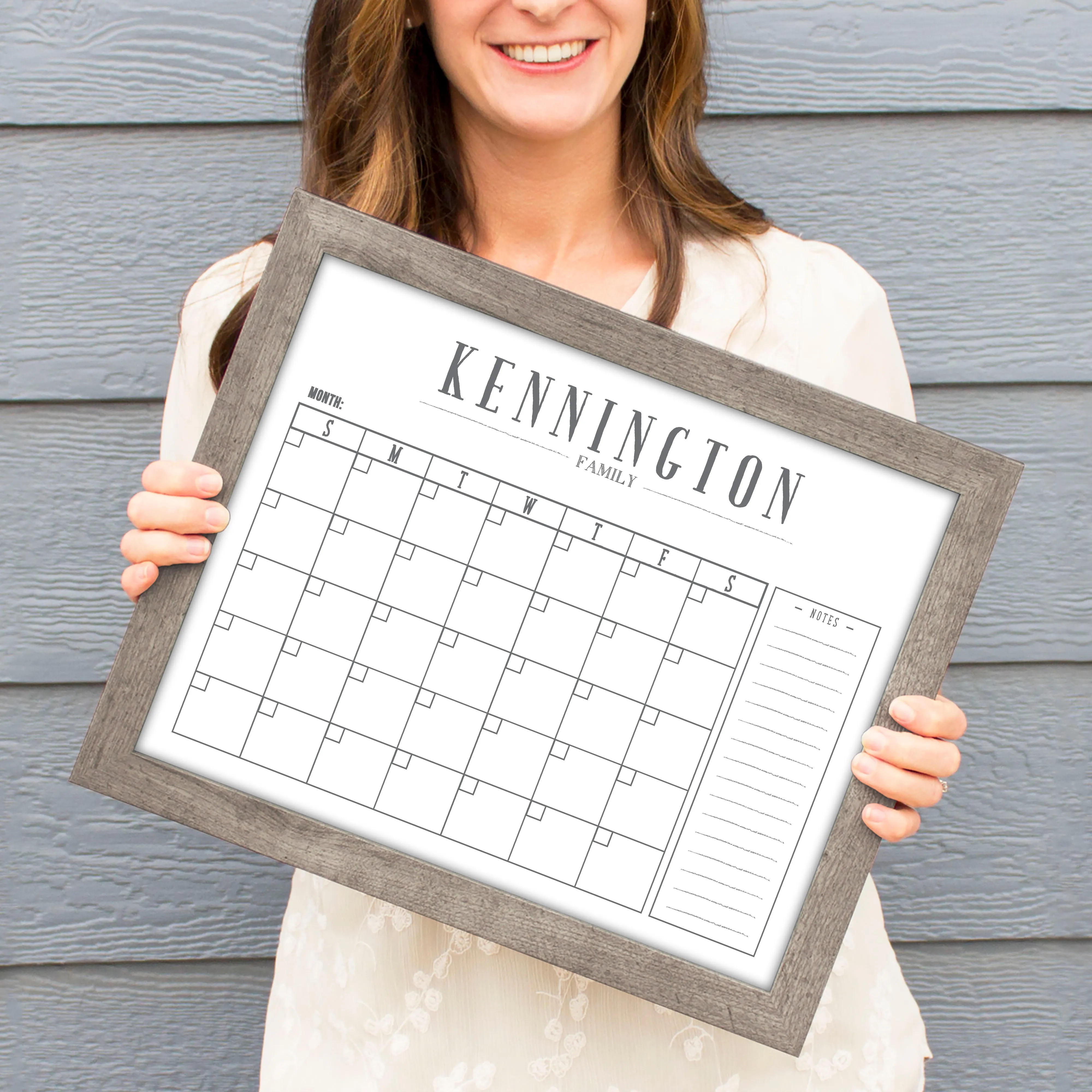 Monthly Framed Whiteboard Calendar   1 section | Horizontal Swanson