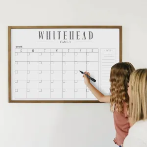 Monthly Framed Whiteboard Calendar   1 section | Horizontal Swanson