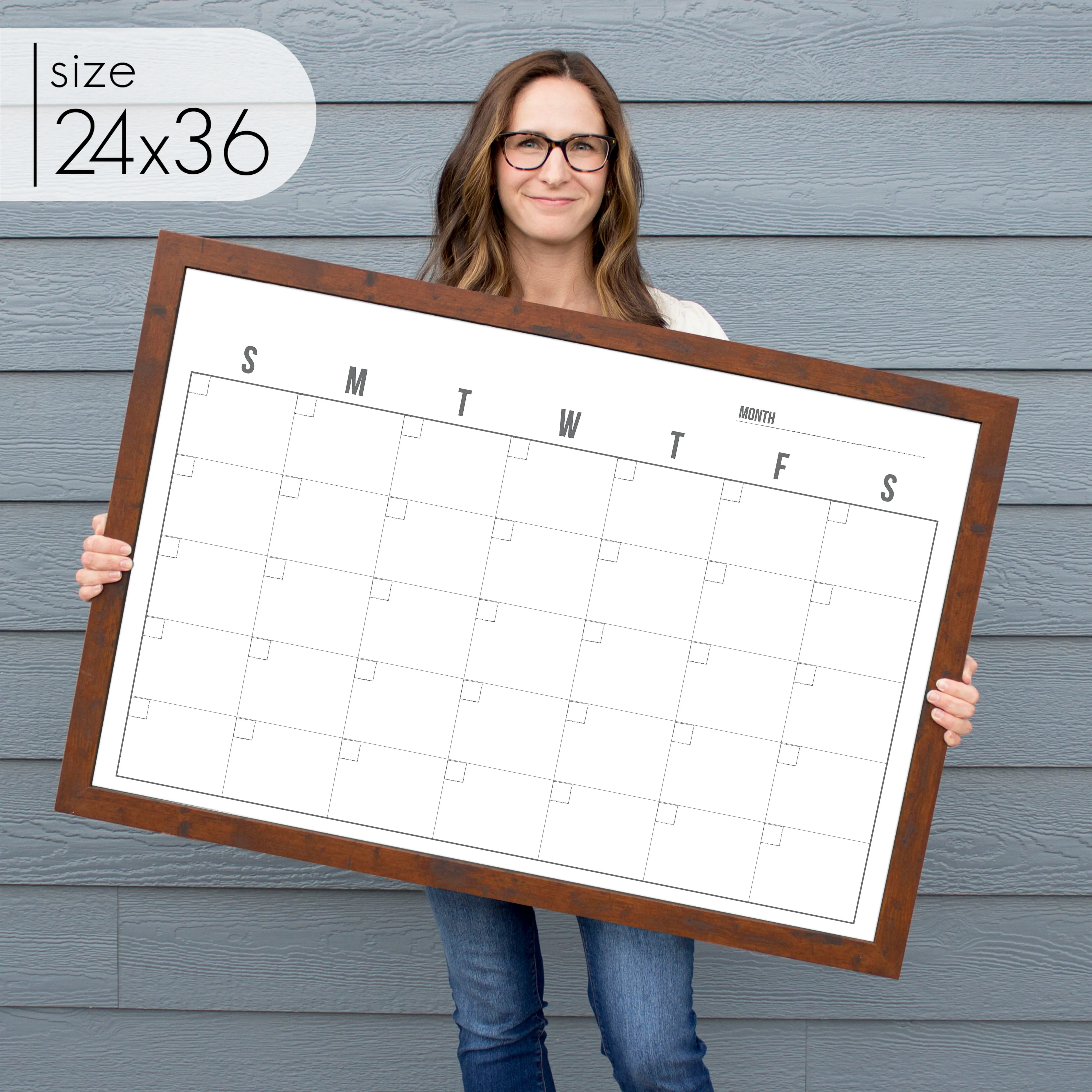 Monthly Framed Whiteboard Calendar | Horizontal Dwyer