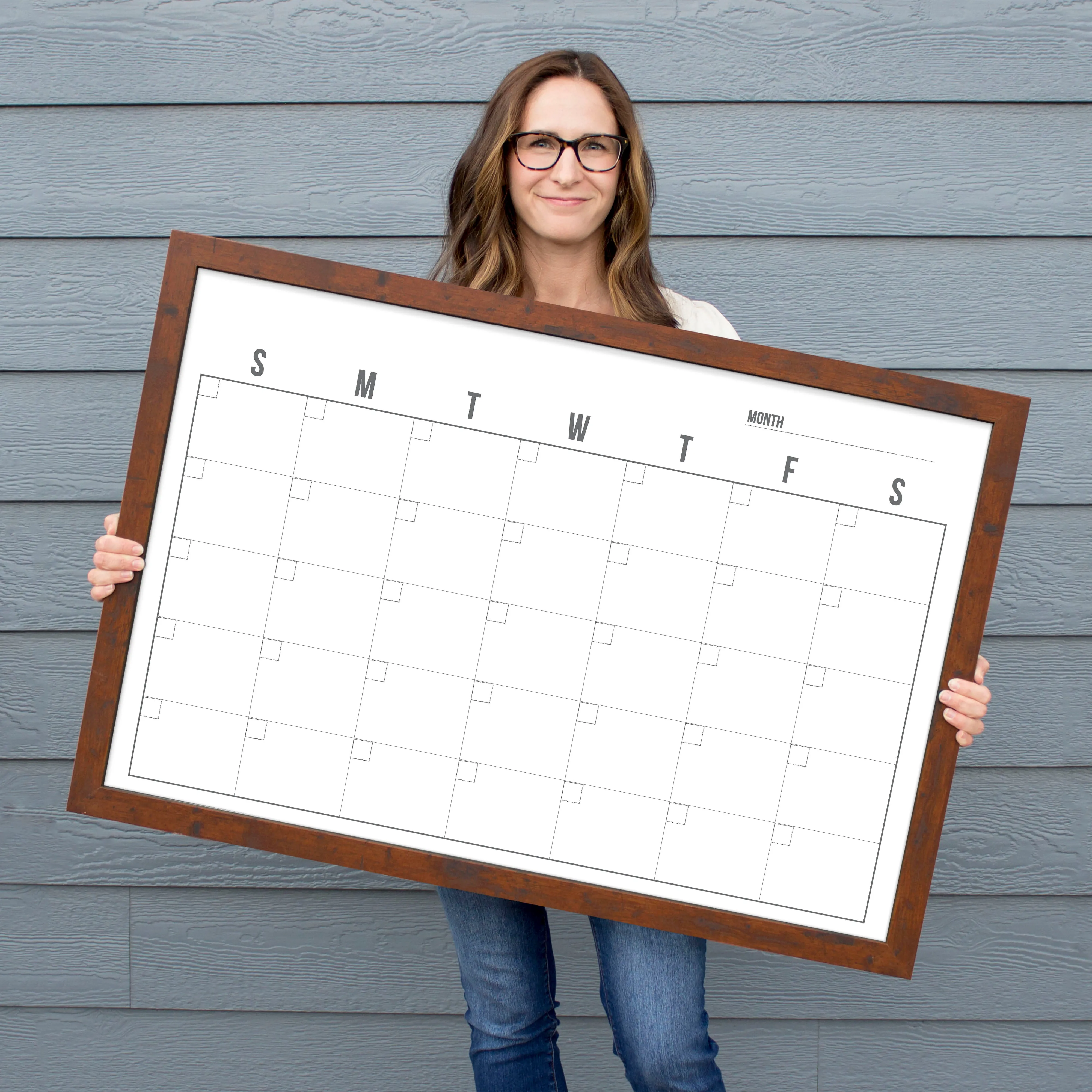 Monthly Framed Whiteboard Calendar | Horizontal Dwyer