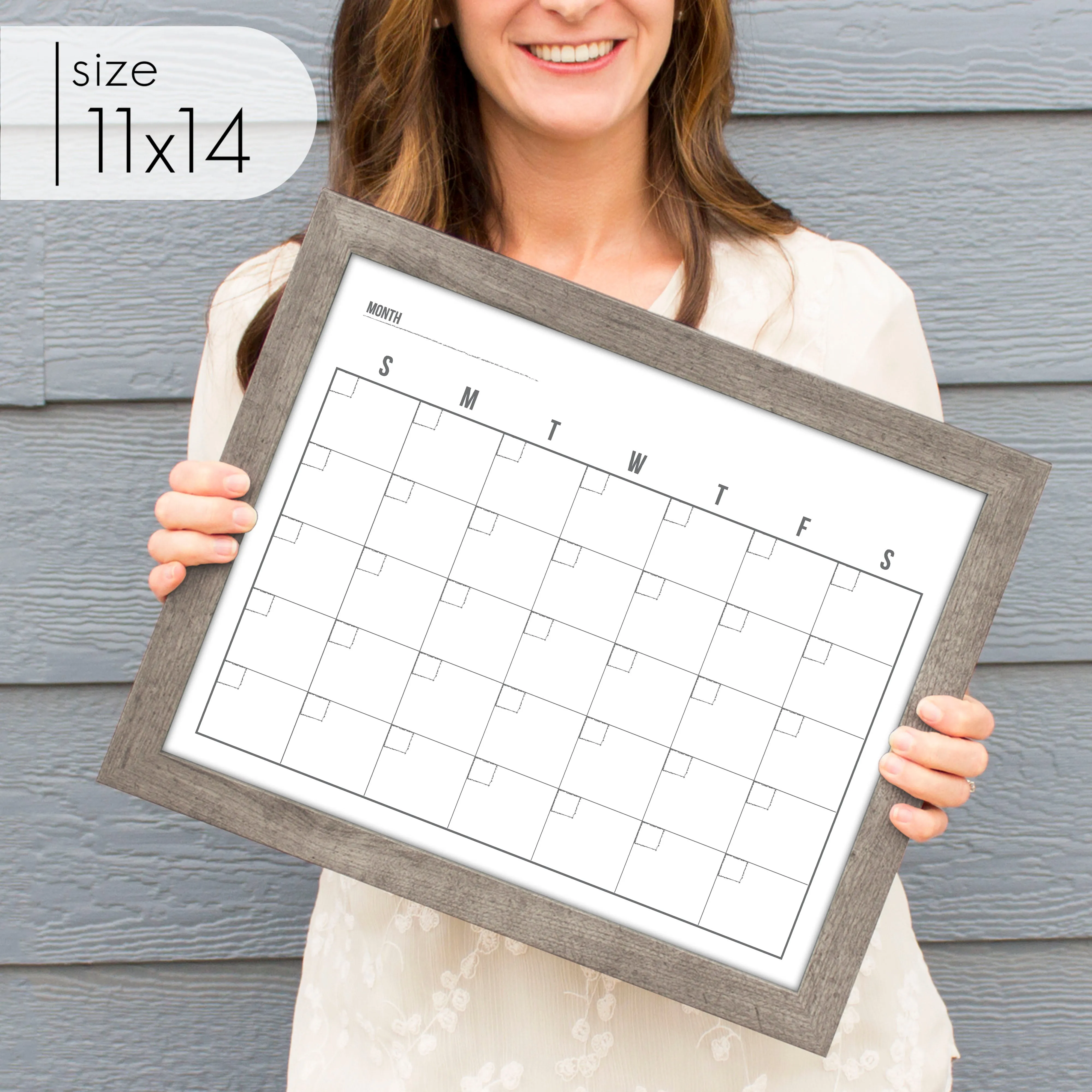 Monthly Framed Whiteboard Calendar | Horizontal Dwyer