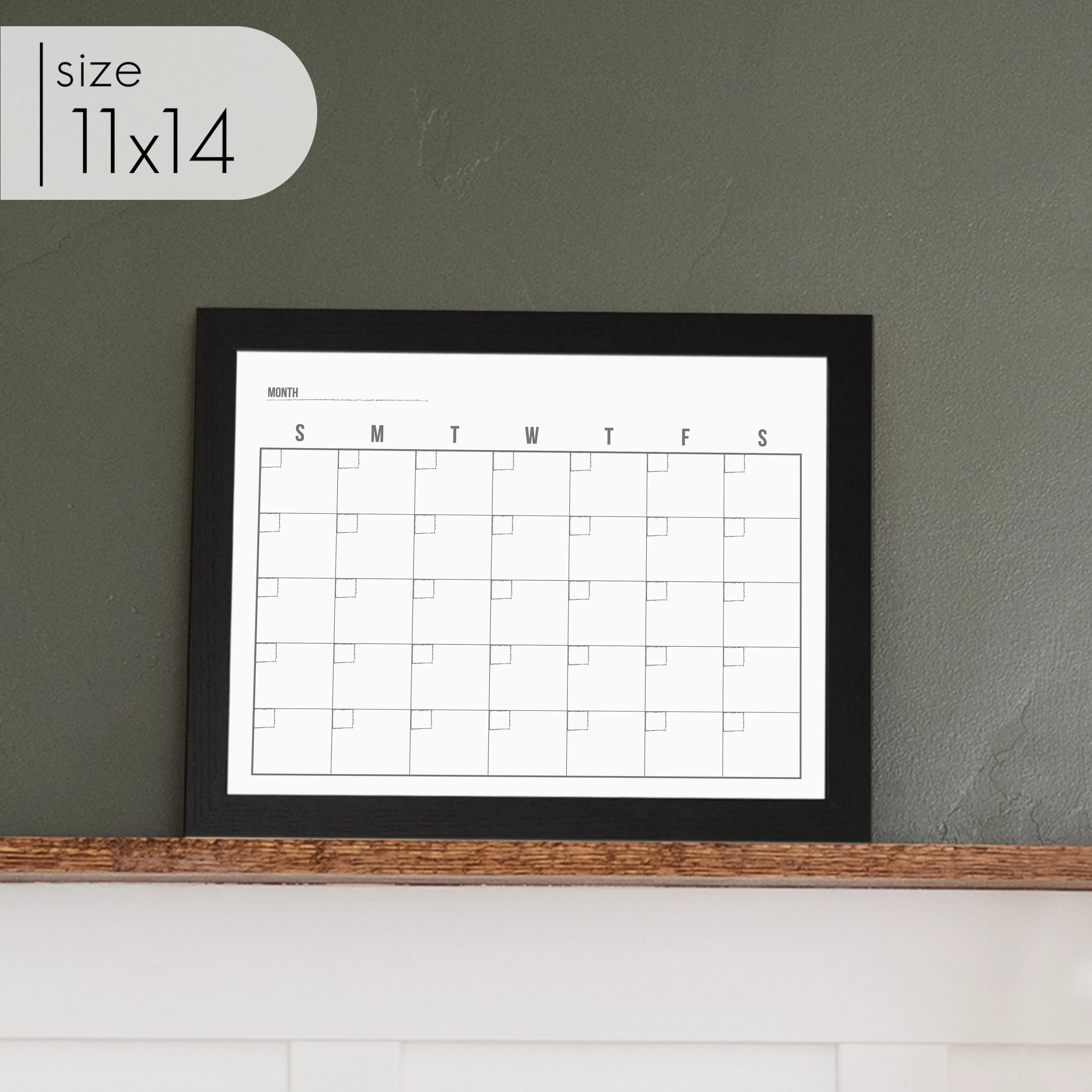 Monthly Framed Whiteboard Calendar | Horizontal Dwyer