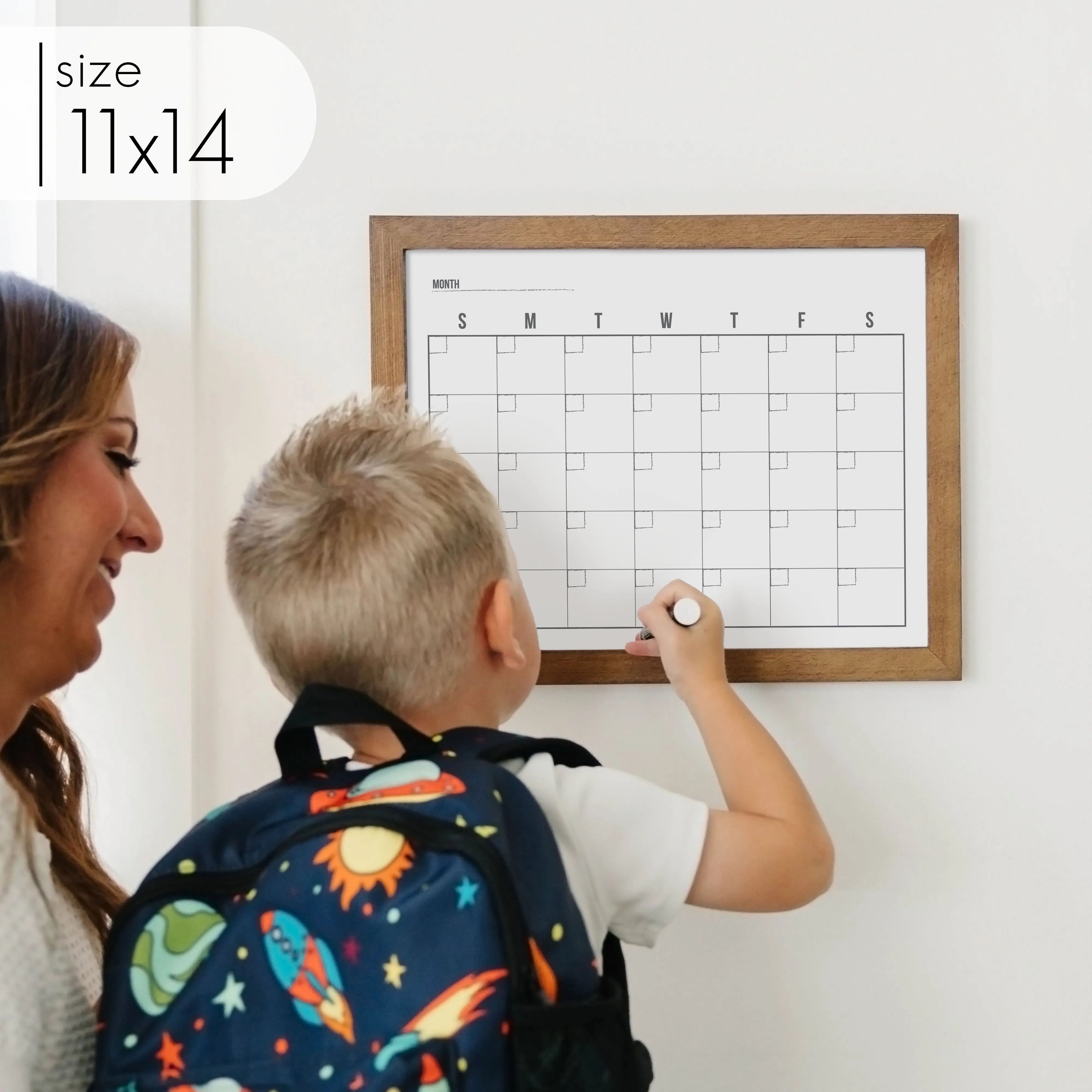 Monthly Framed Whiteboard Calendar | Horizontal Dwyer