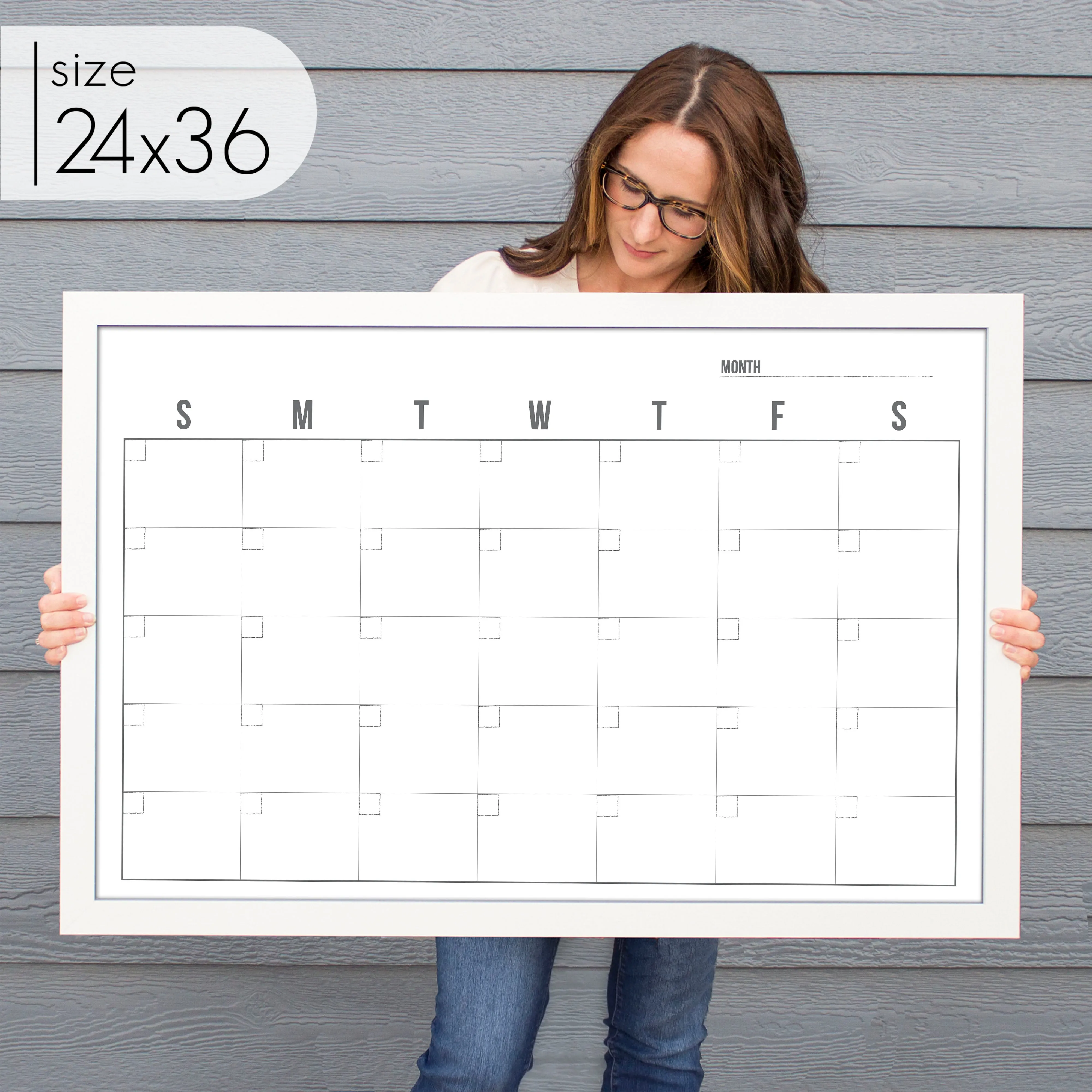 Monthly Framed Whiteboard Calendar | Horizontal Dwyer