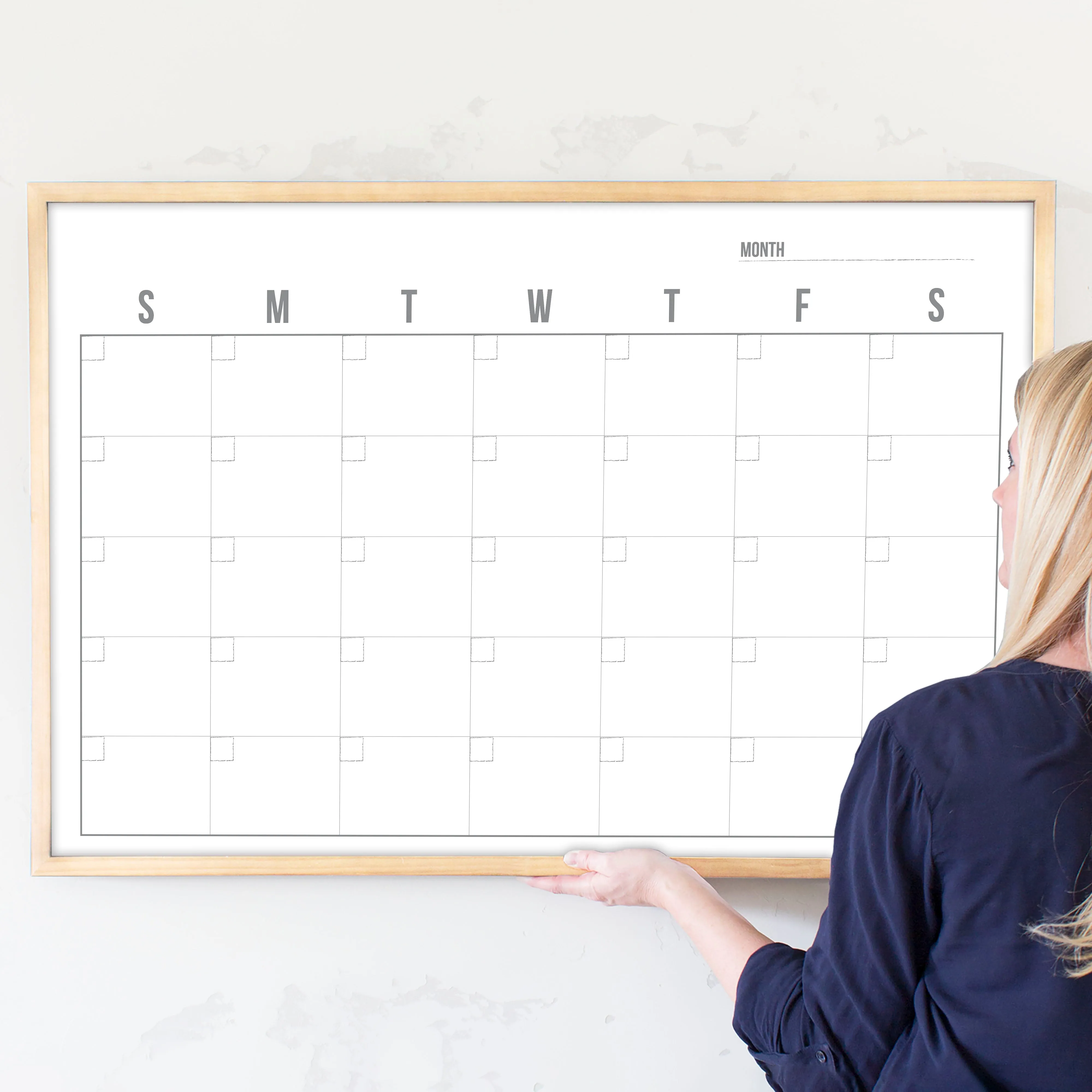 Monthly Framed Whiteboard Calendar | Horizontal Dwyer