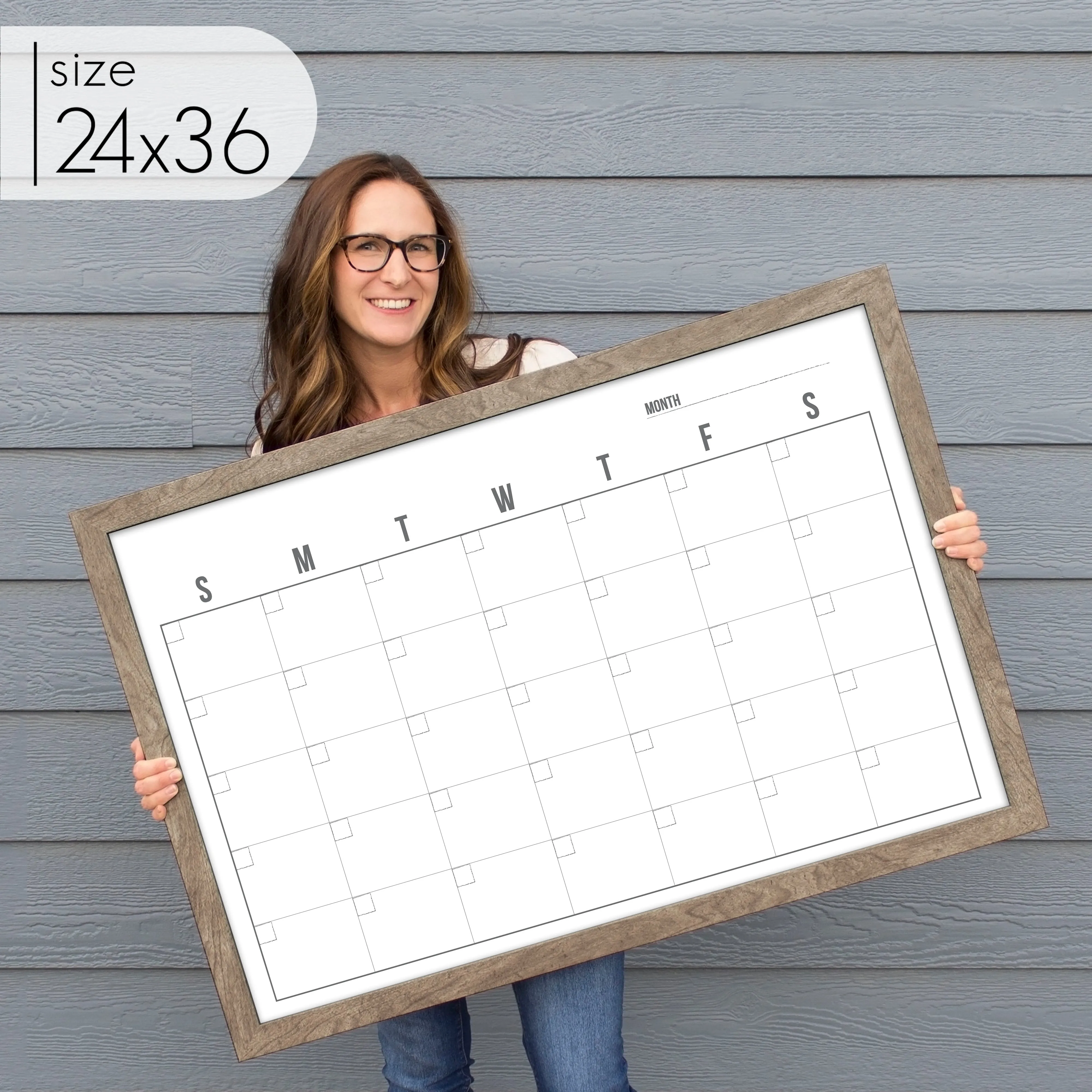 Monthly Framed Whiteboard Calendar | Horizontal Dwyer