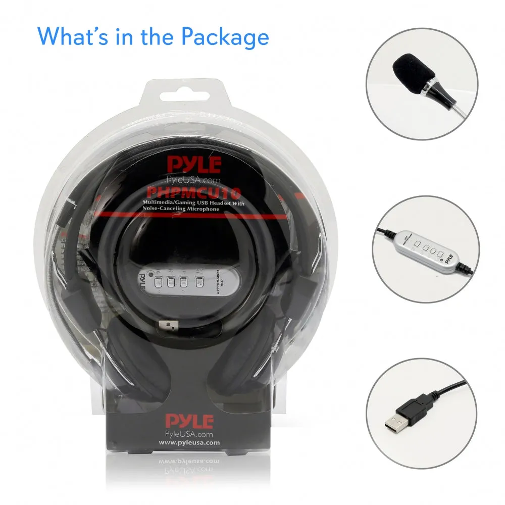 Multimedia/Gaming Usb Headset With Noise-Canceling Microphone