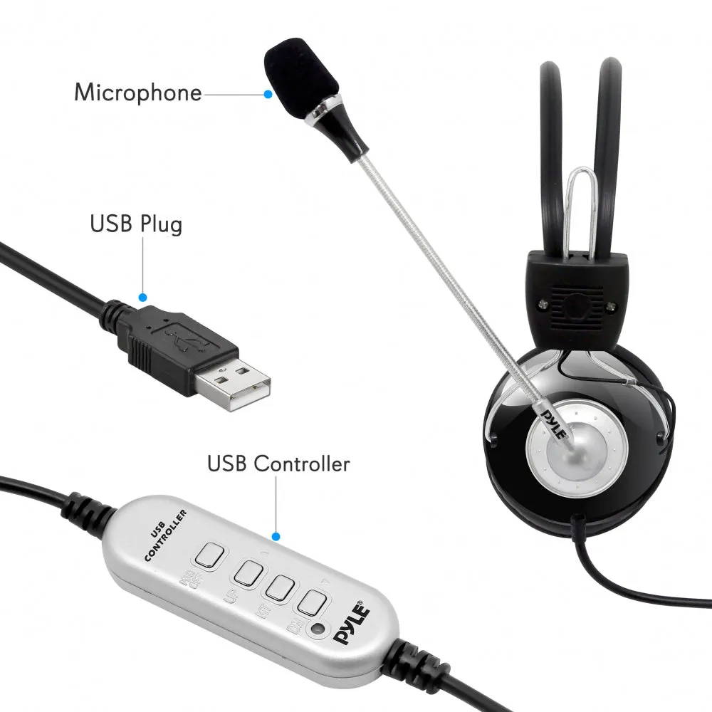 Multimedia/Gaming Usb Headset With Noise-Canceling Microphone