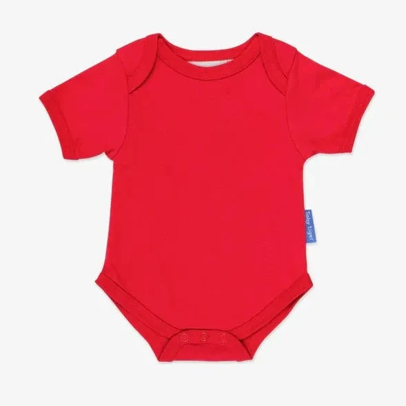 Organic Short Sleeved Basic Babygrow - Red