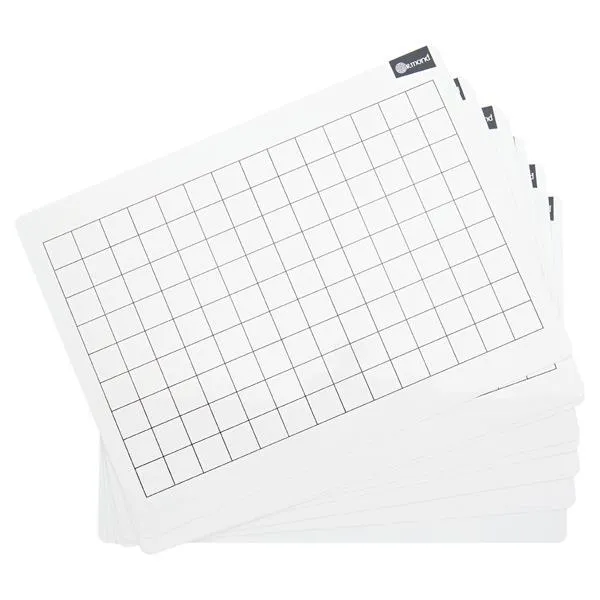 Ormond Dry Wipe Boards Set of 10 - 2cm Grid