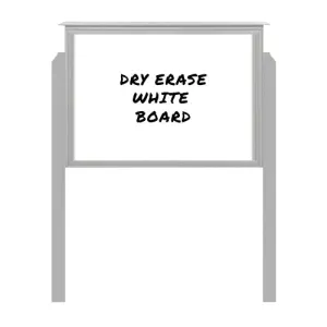 Outdoor Message Center Magnetic White Dry Erase Board with Posts - 27" x 41" Viewable Area (Left Hinged Single Door)