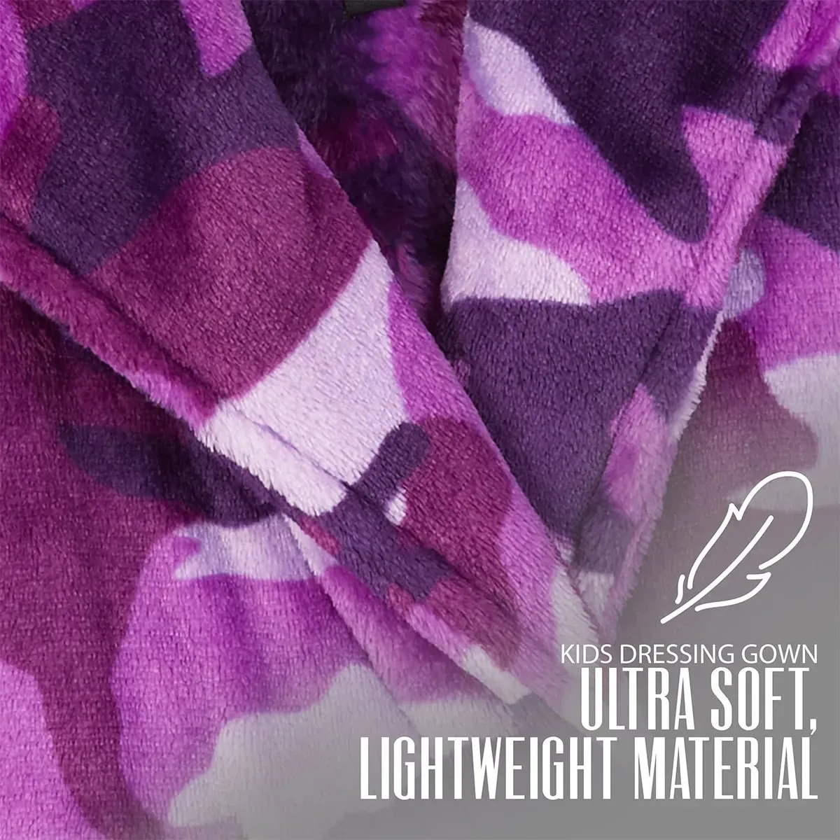 Purple Camo Hooded Dressing Gown
