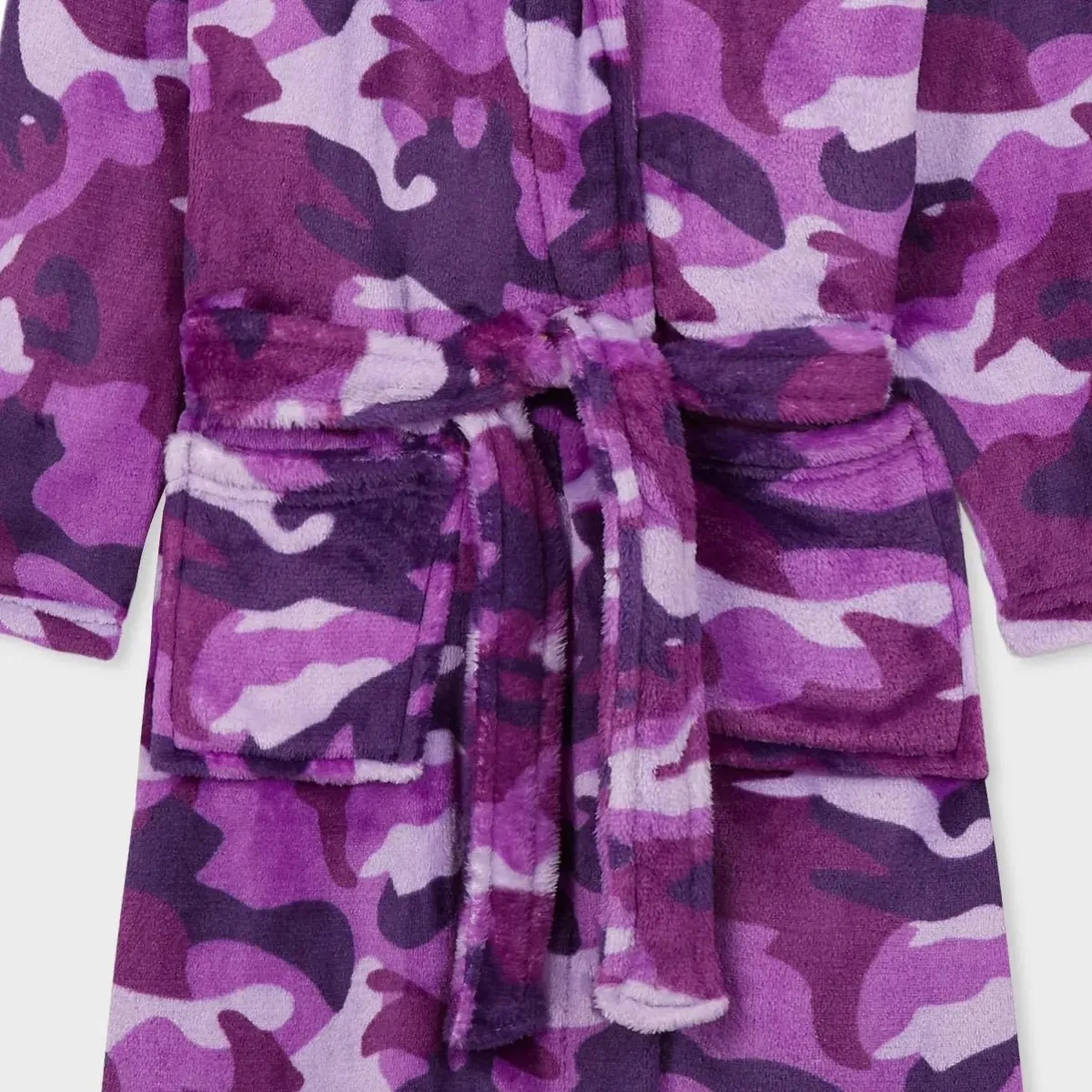 Purple Camo Hooded Dressing Gown