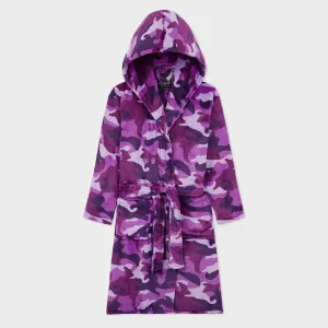 Purple Camo Hooded Dressing Gown