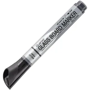 Quartet Glassboard Marker Bullet Tip Black Pack 12