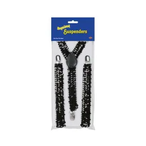 Sequin Suspenders Black | 1ct