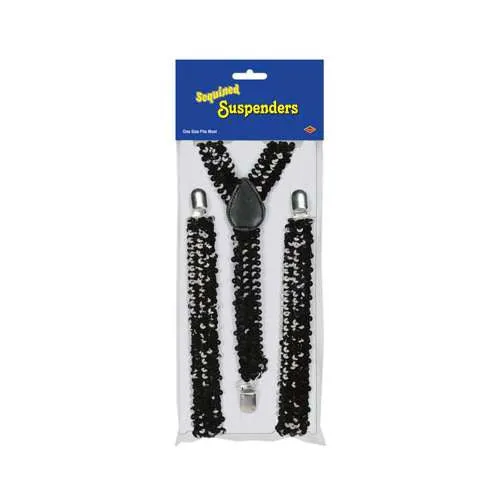 Sequin Suspenders Black | 1ct