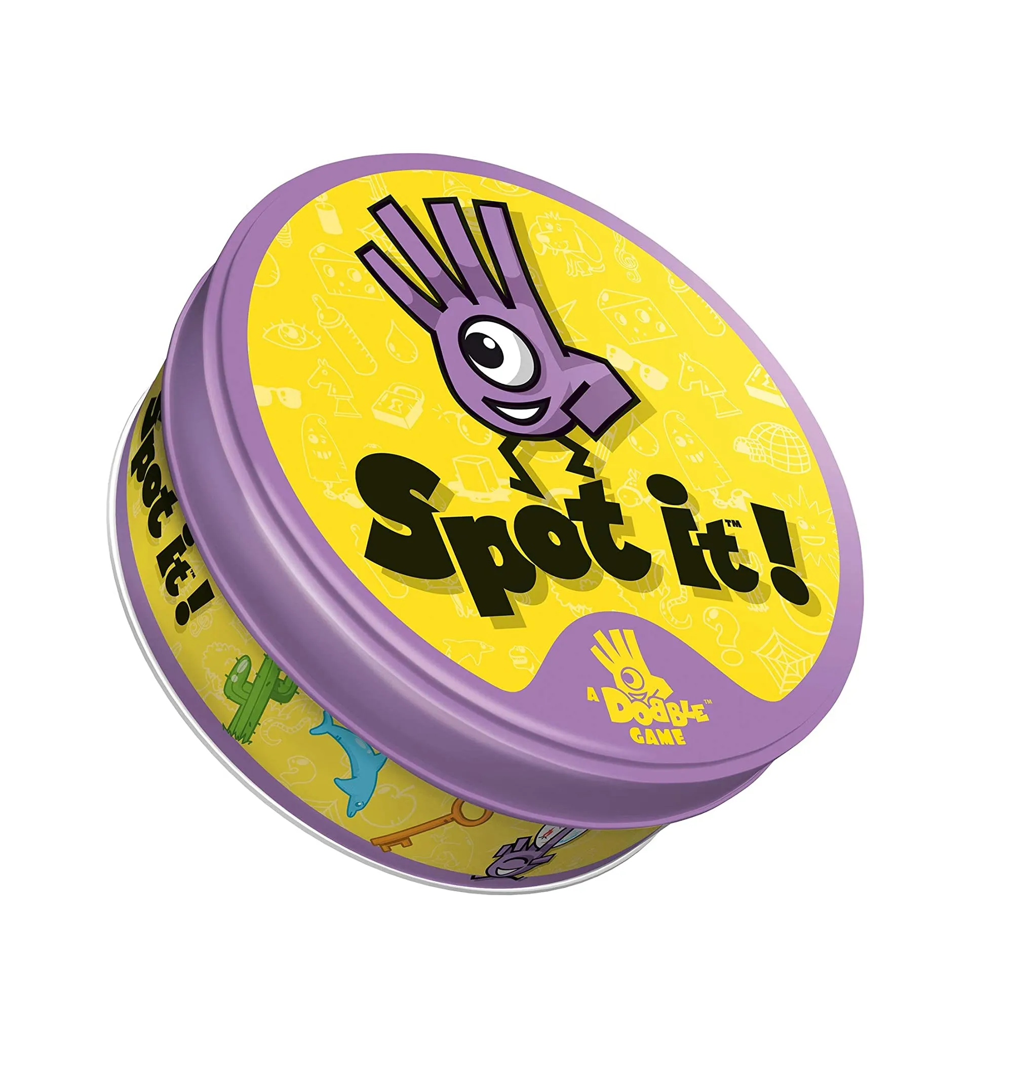 Spot It! Classic Card Game Game for Kids Age 6  2 to 8 Players Average Playtime 15 Minutes Purple and Yellow Packaging Made by Zygomatic