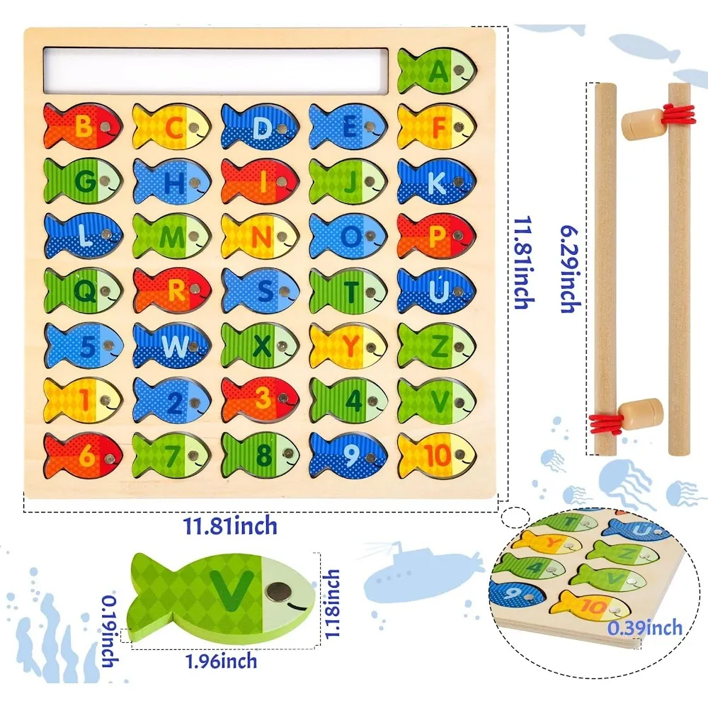 StitchesandTweed Fishing Board Game Alphabet Recognition