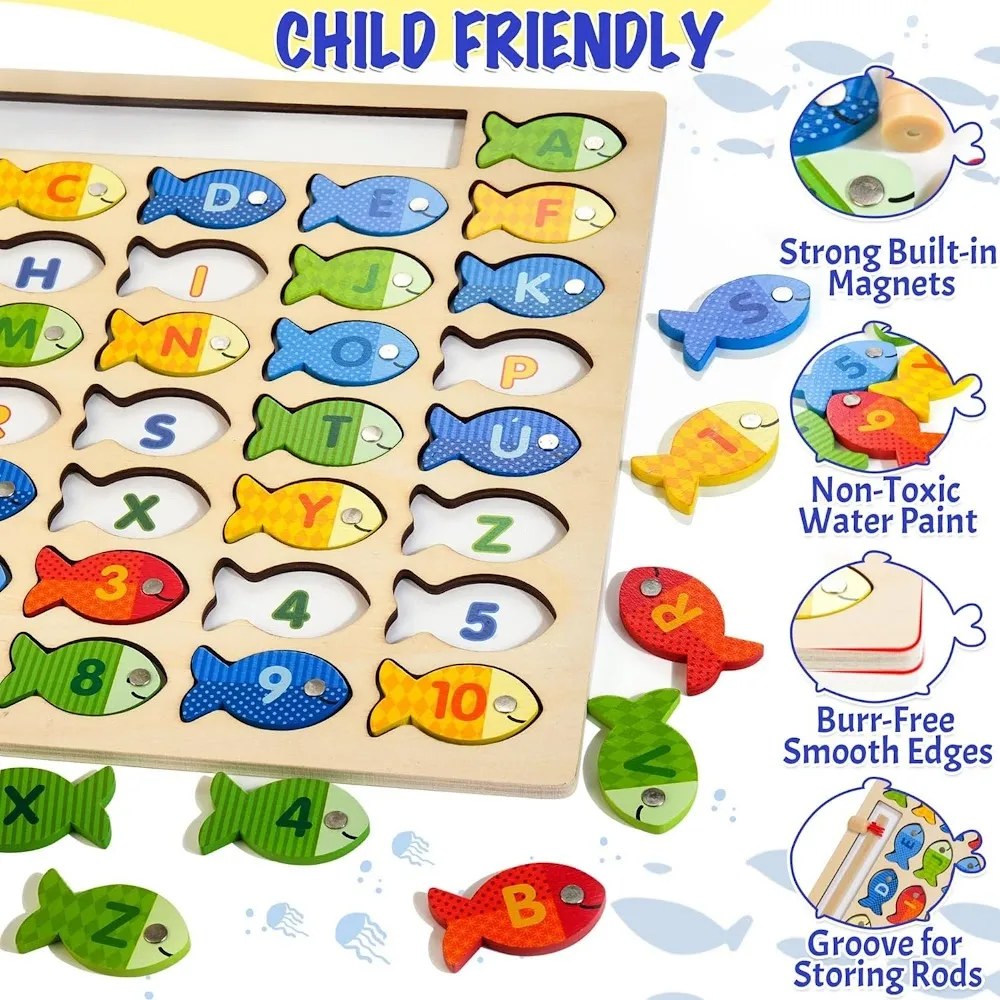 StitchesandTweed Fishing Board Game Alphabet Recognition
