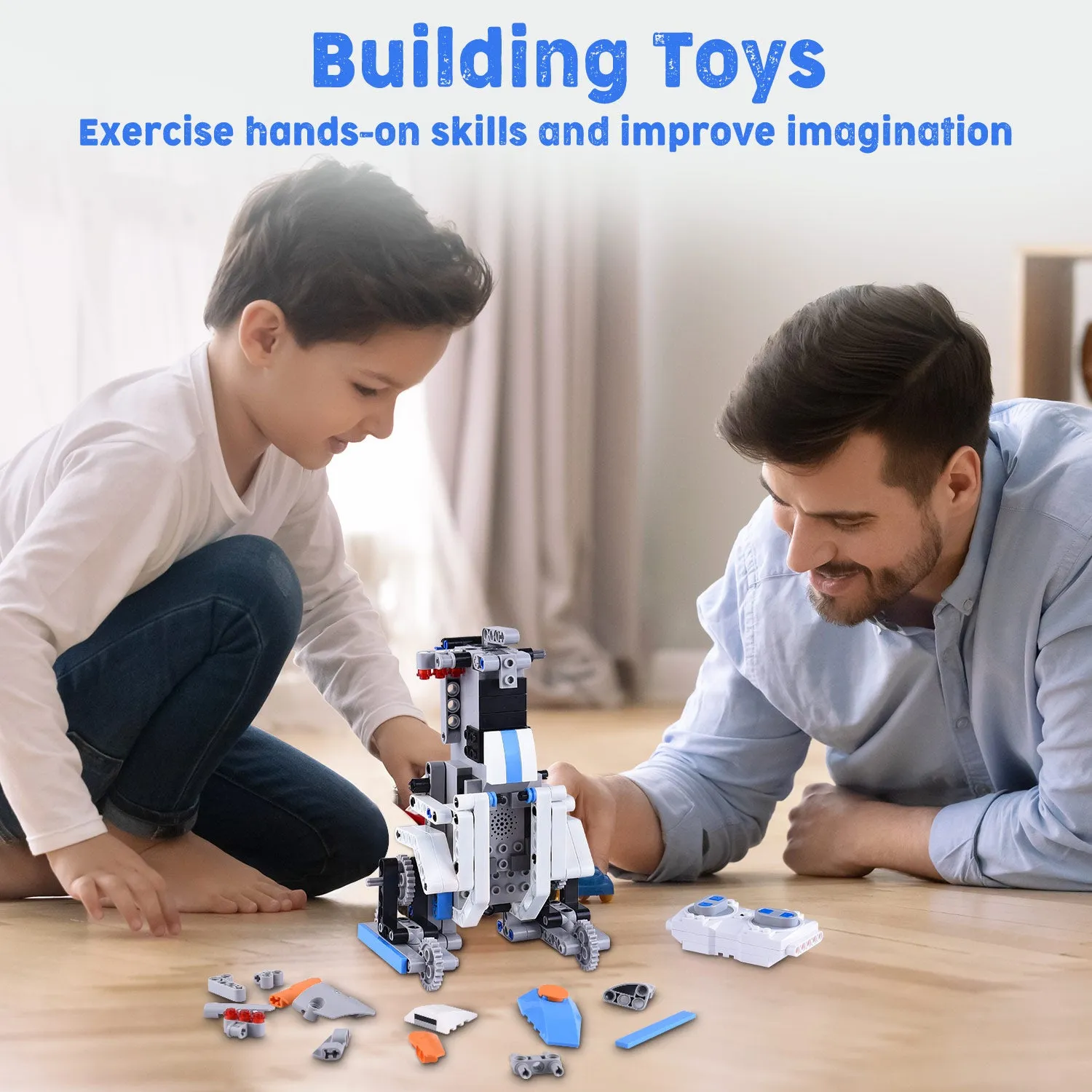 Toys Projects for Kids Age 8-12 RC Robots Activities Building Blocks Robot Kits Educational Engineering Kit DIY Robotic Toy Interlocking Gear Sets Compatible with Lego Robot Science kit