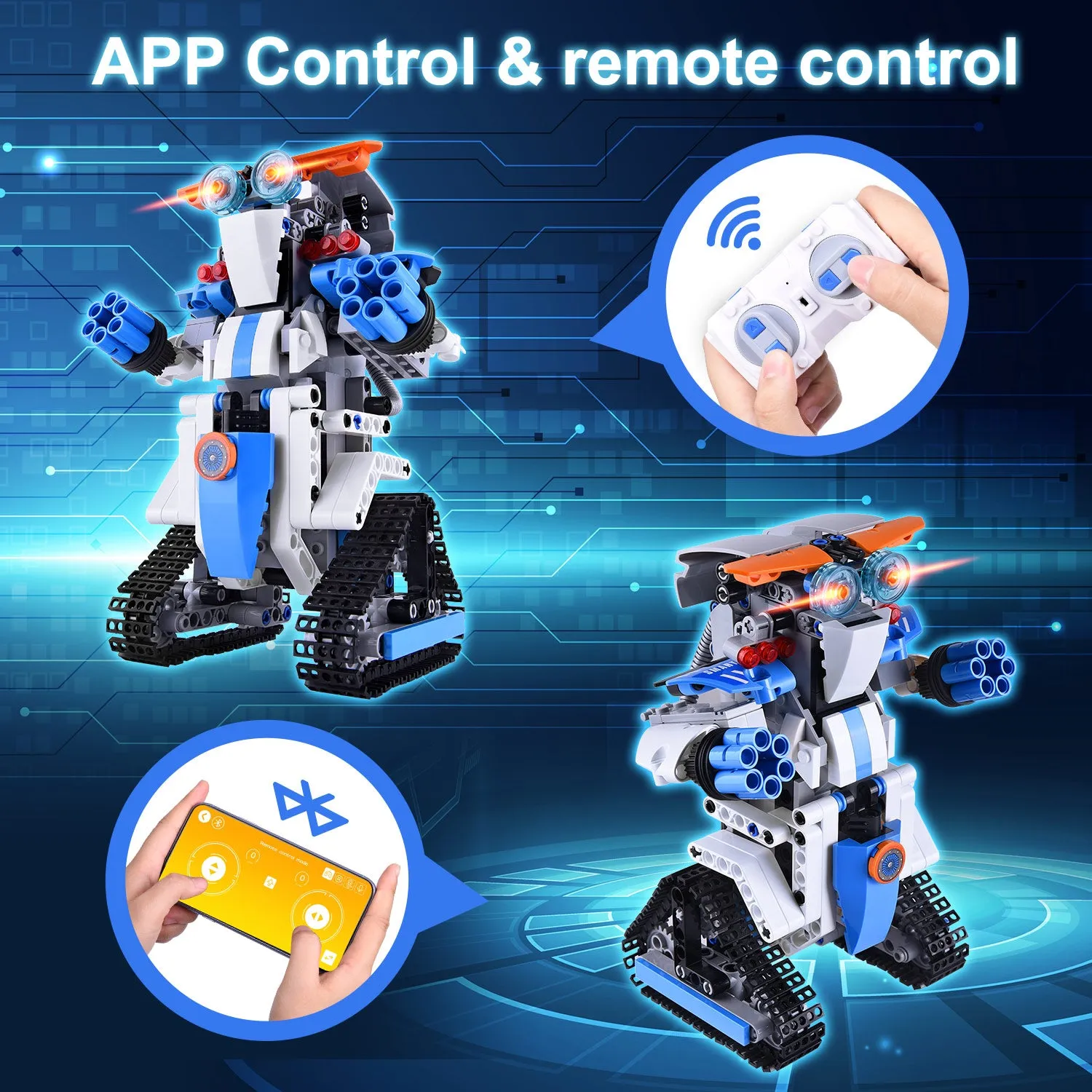 Toys Projects for Kids Age 8-12 RC Robots Activities Building Blocks Robot Kits Educational Engineering Kit DIY Robotic Toy Interlocking Gear Sets Compatible with Lego Robot Science kit