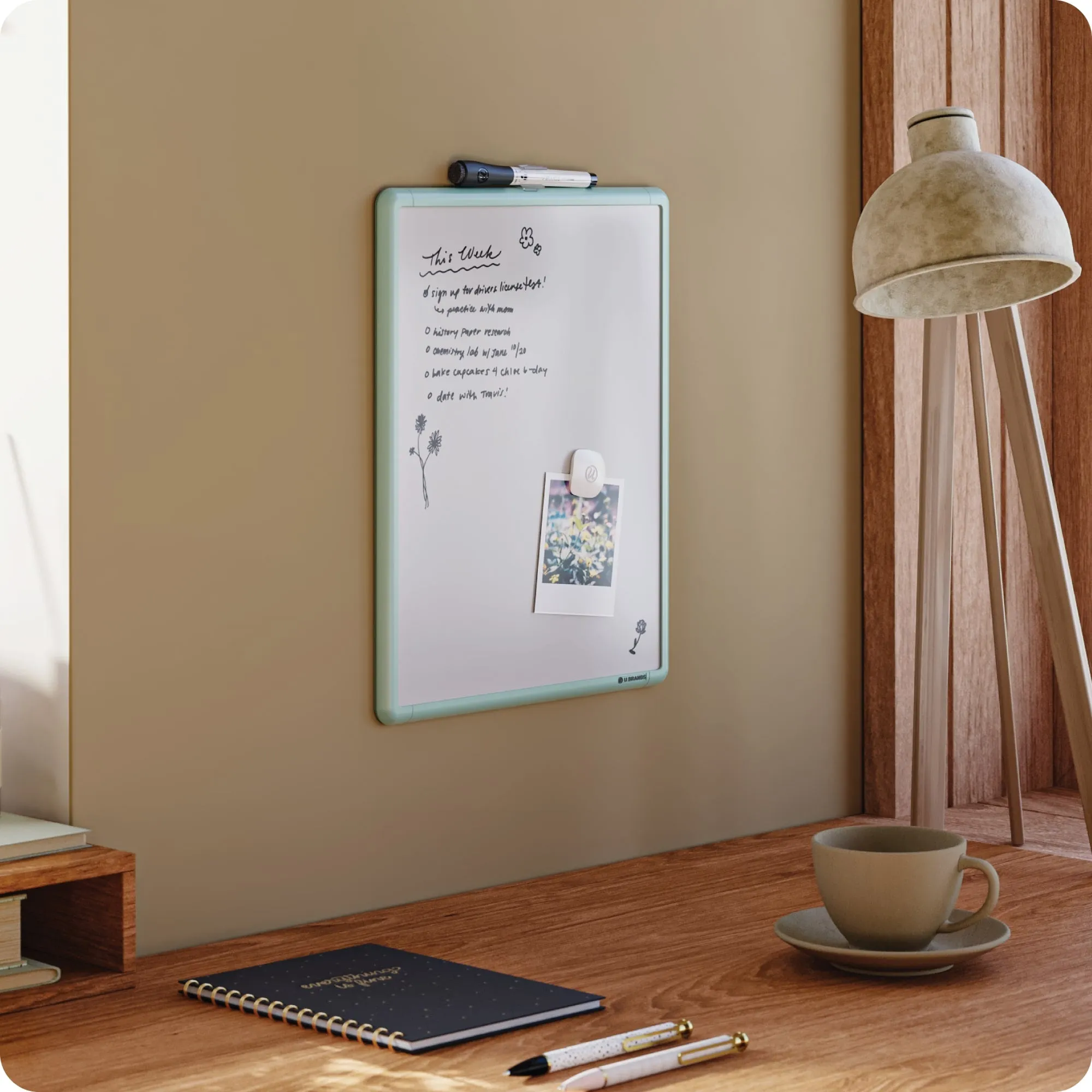U Brands Contempo Dry Erase Board Green
