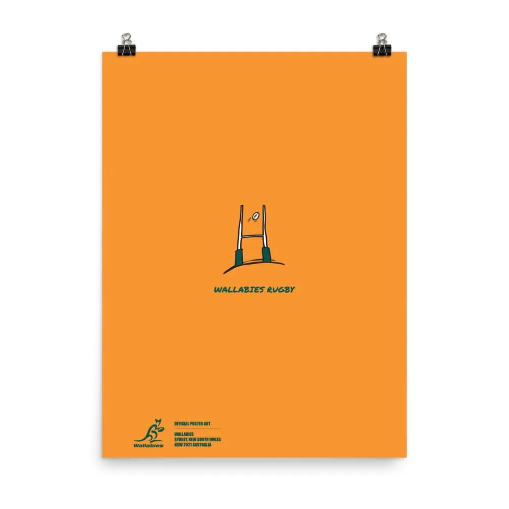 Wallabies Kicking It Through the Goal Poster