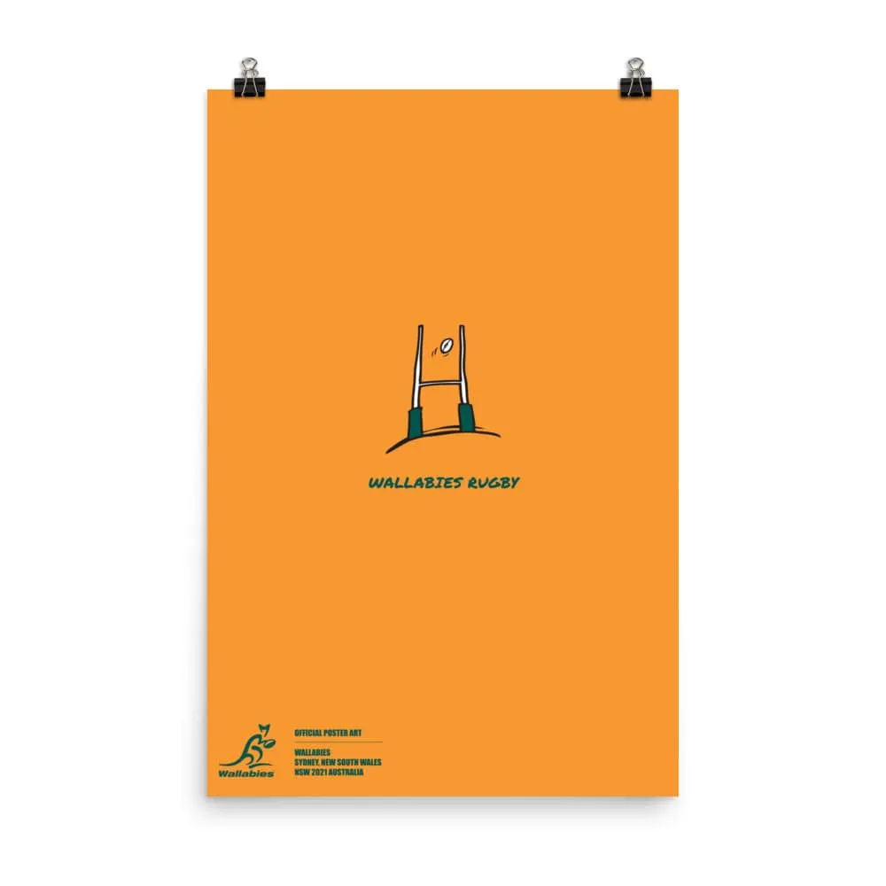 Wallabies Kicking It Through the Goal Poster
