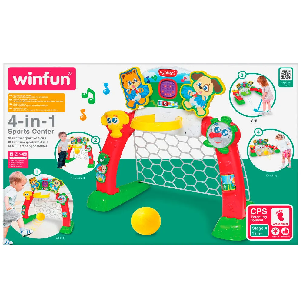 Winfun 4-in-1 Sports Center Toy: Soccer, Basketball, Bowling & Golf