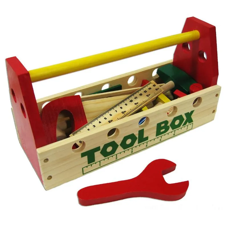 Wooden Toolbox with Tools